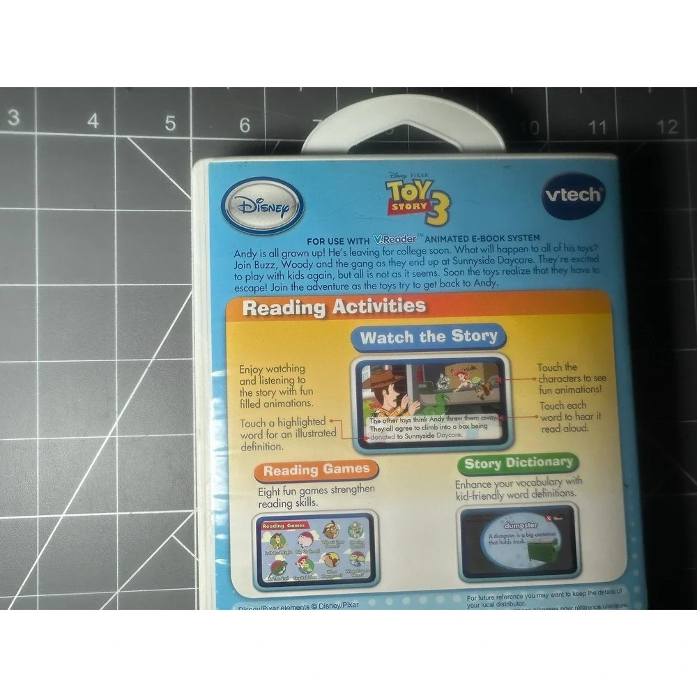 Toy Story 3 VTech V.Reader Animated e-Book System Game/case Only Disney Pixar